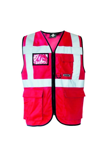 Executive Safety Vest Berlin zum Besticken und Bedrucken in der Farbe Red mit Ihren Logo, Schriftzug oder Motiv.