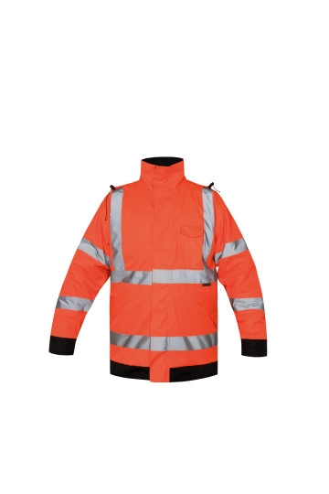 Premium Hi-Vis Rain-Jacket Tampere zum Besticken und Bedrucken in der Farbe Signal Orange mit Ihren Logo, Schriftzug oder Motiv.