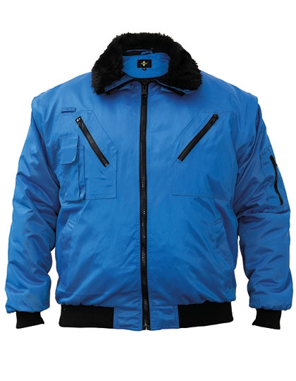 4-in-1 Pilot Jacket Oslo zum Besticken und Bedrucken in der Farbe Blue mit Ihren Logo, Schriftzug oder Motiv.