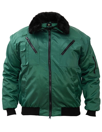 4-in-1 Pilot Jacket Oslo zum Besticken und Bedrucken in der Farbe Green mit Ihren Logo, Schriftzug oder Motiv.