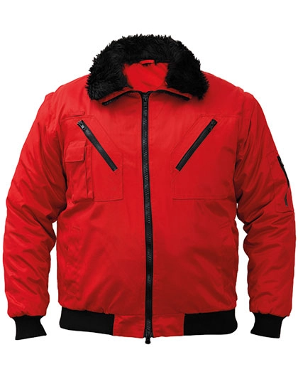 4-in-1 Pilot Jacket Oslo zum Besticken und Bedrucken in der Farbe Red mit Ihren Logo, Schriftzug oder Motiv.