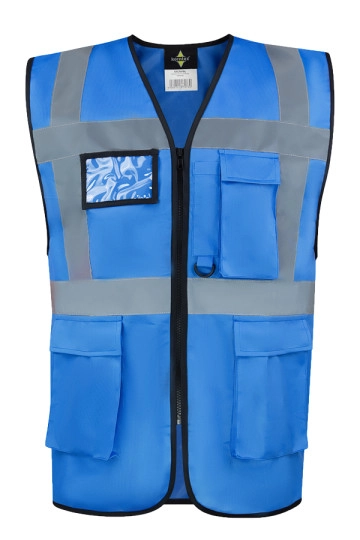 Comfort Executive Multifunctional Safety Vest Hamburg zum Besticken und Bedrucken in der Farbe Sky Blue mit Ihren Logo, Schriftzug oder Motiv.
