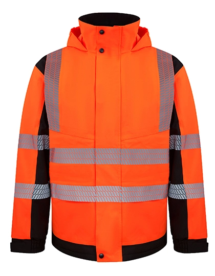 Premium Hi-Vis Broken Reflex Softshell Jacket Copenhagen zum Besticken und Bedrucken in der Farbe Signal Orange-Black mit Ihren Logo, Schriftzug oder Motiv.
