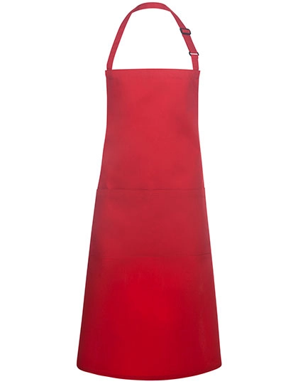 Latzschürze Basic mit Tasche und Schnalle zum Besticken und Bedrucken in der Farbe Red (ca. Pantone 186C) mit Ihren Logo, Schriftzug oder Motiv.