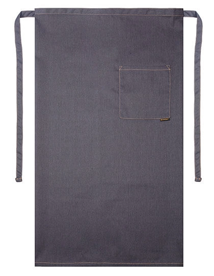 Bistroschürze Jeans-Style mit Tasche zum Besticken und Bedrucken in der Farbe Vintage Black (ca. Pantone Cool Grey11C) mit Ihren Logo, Schriftzug oder Motiv.