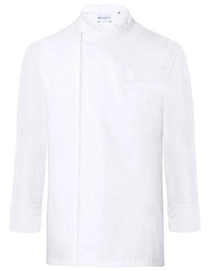 Langarm Überwurf-Kochhemd Basic zum Besticken und Bedrucken in der Farbe White mit Ihren Logo, Schriftzug oder Motiv.
