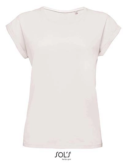 Women´s Round Neck T-Shirt Melba zum Besticken und Bedrucken in der Farbe Creamy Pink mit Ihren Logo, Schriftzug oder Motiv.