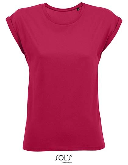 Women´s Round Neck T-Shirt Melba zum Besticken und Bedrucken in der Farbe Dark Pink mit Ihren Logo, Schriftzug oder Motiv.