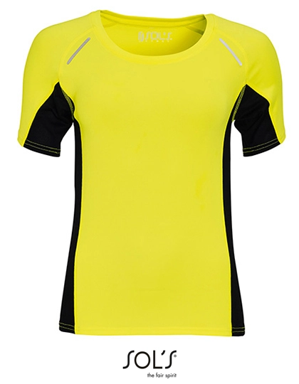 Women´s Short Sleeve Running Shirt Sydney zum Besticken und Bedrucken in der Farbe Neon Yellow mit Ihren Logo, Schriftzug oder Motiv.