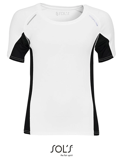 Women´s Short Sleeve Running Shirt Sydney zum Besticken und Bedrucken in der Farbe White mit Ihren Logo, Schriftzug oder Motiv.