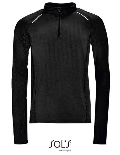 Men´s Long Sleeve Running T-Shirt Berlin zum Besticken und Bedrucken in der Farbe Black mit Ihren Logo, Schriftzug oder Motiv.