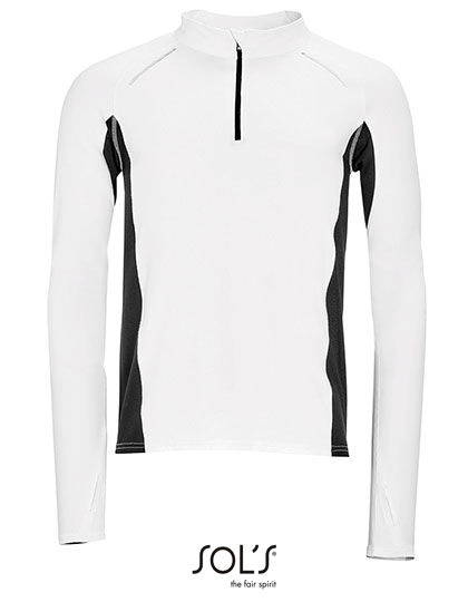 Men´s Long Sleeve Running T-Shirt Berlin zum Besticken und Bedrucken in der Farbe White mit Ihren Logo, Schriftzug oder Motiv.