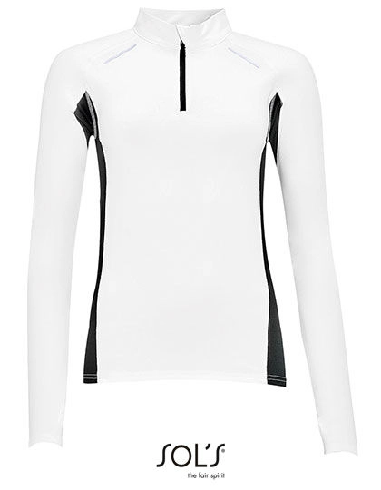 Women´s Long Sleeve Running Shirt Berlin zum Besticken und Bedrucken in der Farbe White mit Ihren Logo, Schriftzug oder Motiv.