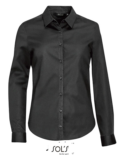 Women´s Long Sleeve Stretch Shirt Blake zum Besticken und Bedrucken in der Farbe Titanium Grey mit Ihren Logo, Schriftzug oder Motiv.