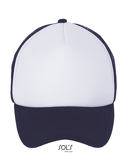 Bubble Cap zum Besticken und Bedrucken in der Farbe White-French Navy mit Ihren Logo, Schriftzug oder Motiv.