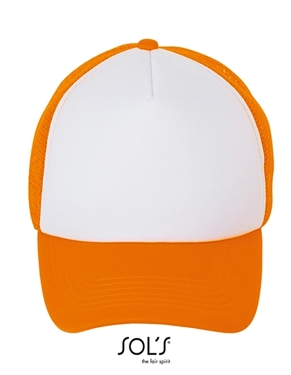 Bubble Cap zum Besticken und Bedrucken in der Farbe White-Neon Orange mit Ihren Logo, Schriftzug oder Motiv.