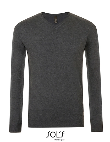 Men´s Glory Sweater zum Besticken und Bedrucken in der Farbe Charcoal Melange mit Ihren Logo, Schriftzug oder Motiv.