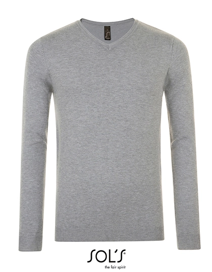 Men´s Glory Sweater zum Besticken und Bedrucken in der Farbe Grey Melange mit Ihren Logo, Schriftzug oder Motiv.