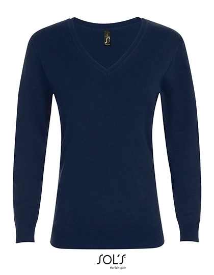 Women´s Glory Sweater zum Besticken und Bedrucken in der Farbe French Navy mit Ihren Logo, Schriftzug oder Motiv.