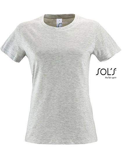 Women´s Regent T-Shirt zum Besticken und Bedrucken in der Farbe Ash (Heather) mit Ihren Logo, Schriftzug oder Motiv.