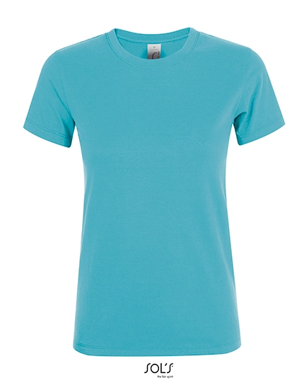 Women´s Regent T-Shirt zum Besticken und Bedrucken in der Farbe Atoll Blue mit Ihren Logo, Schriftzug oder Motiv.