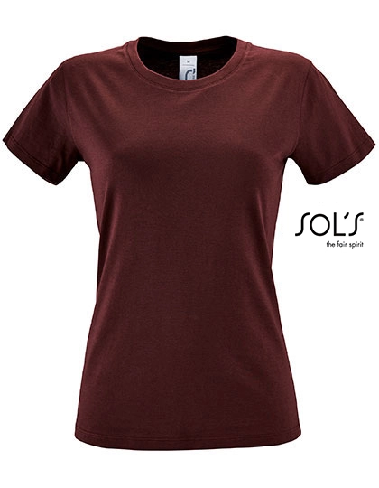 Women´s Regent T-Shirt zum Besticken und Bedrucken in der Farbe Burgundy mit Ihren Logo, Schriftzug oder Motiv.
