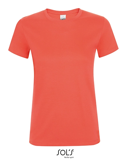 Women´s Regent T-Shirt zum Besticken und Bedrucken in der Farbe Coral mit Ihren Logo, Schriftzug oder Motiv.