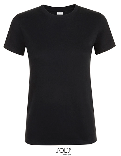 Women´s Regent T-Shirt zum Besticken und Bedrucken in der Farbe Deep Black mit Ihren Logo, Schriftzug oder Motiv.