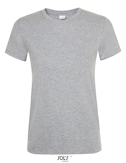 Women´s Regent T-Shirt zum Besticken und Bedrucken in der Farbe Grey Melange mit Ihren Logo, Schriftzug oder Motiv.