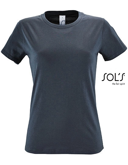 Women´s Regent T-Shirt zum Besticken und Bedrucken in der Farbe Mouse Grey (Solid) mit Ihren Logo, Schriftzug oder Motiv.