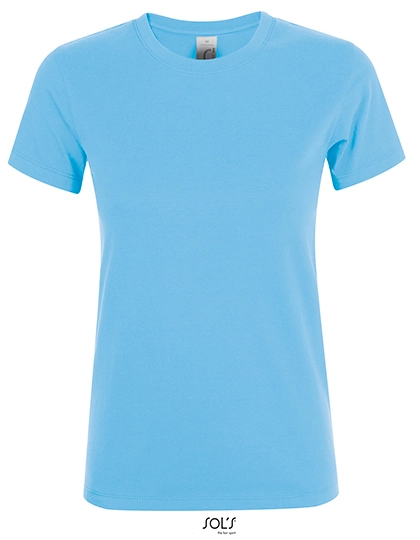 Women´s Regent T-Shirt zum Besticken und Bedrucken in der Farbe Sky Blue mit Ihren Logo, Schriftzug oder Motiv.