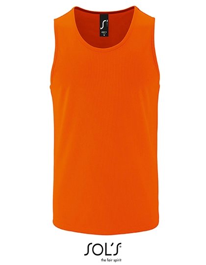 Men´s Sports Tank Top Sporty zum Besticken und Bedrucken in der Farbe Neon Orange mit Ihren Logo, Schriftzug oder Motiv.