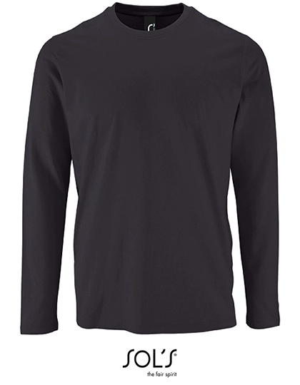 Men´s Long Sleeve T-Shirt Imperial zum Besticken und Bedrucken in der Farbe Mouse Grey (Solid) mit Ihren Logo, Schriftzug oder Motiv.