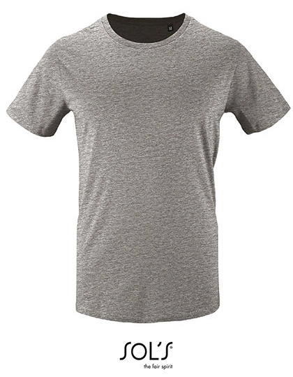 Men´s Short Sleeve T-Shirt Milo zum Besticken und Bedrucken in der Farbe Grey Melange mit Ihren Logo, Schriftzug oder Motiv.