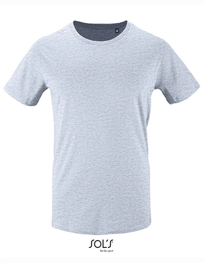 Men´s Short Sleeve T-Shirt Milo zum Besticken und Bedrucken in der Farbe Heather Sky mit Ihren Logo, Schriftzug oder Motiv.