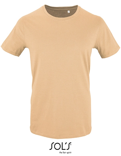 Men´s Short Sleeve T-Shirt Milo zum Besticken und Bedrucken in der Farbe Sand mit Ihren Logo, Schriftzug oder Motiv.