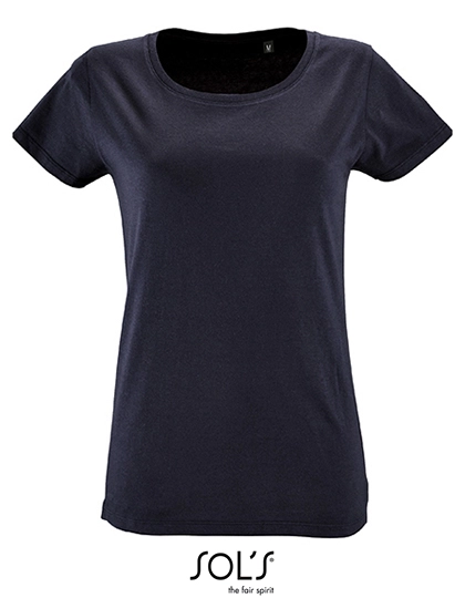 Women´s Short Sleeved T-Shirt Milo zum Besticken und Bedrucken in der Farbe French Navy mit Ihren Logo, Schriftzug oder Motiv.