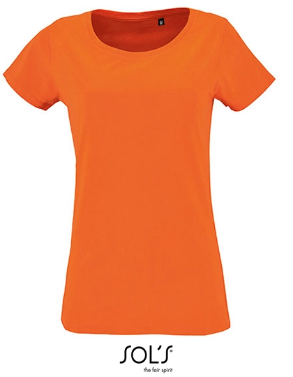 Women´s Short Sleeved T-Shirt Milo zum Besticken und Bedrucken in der Farbe Orange mit Ihren Logo, Schriftzug oder Motiv.