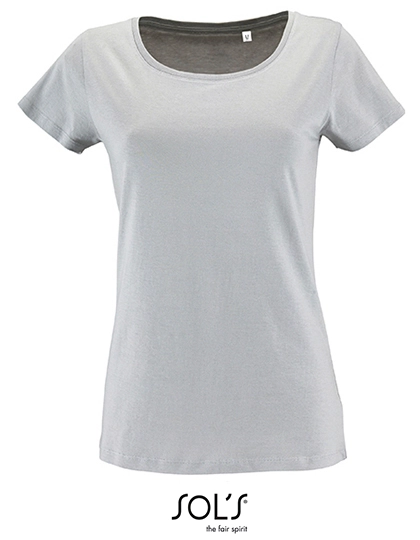 Women´s Short Sleeved T-Shirt Milo zum Besticken und Bedrucken in der Farbe Pure Grey mit Ihren Logo, Schriftzug oder Motiv.