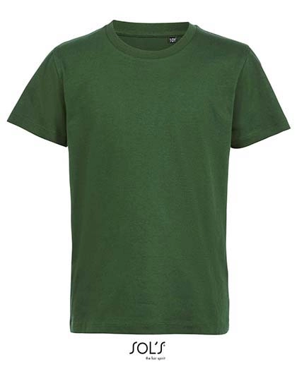 Kids´ Round Neck Short-Sleeve T-Shirt Milo zum Besticken und Bedrucken in der Farbe Bottle Green mit Ihren Logo, Schriftzug oder Motiv.