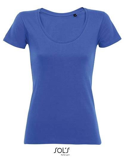 Women´s Low-Cut Round Neck T-Shirt Metropolitan zum Besticken und Bedrucken in der Farbe Royal Blue mit Ihren Logo, Schriftzug oder Motiv.