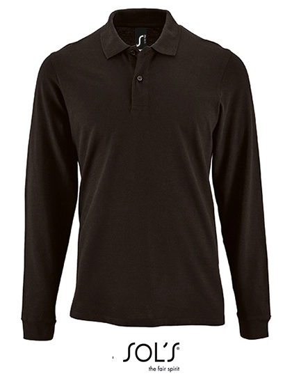 Men´s Long-Sleeve Piqué Polo Shirt Perfect zum Besticken und Bedrucken in der Farbe Black mit Ihren Logo, Schriftzug oder Motiv.