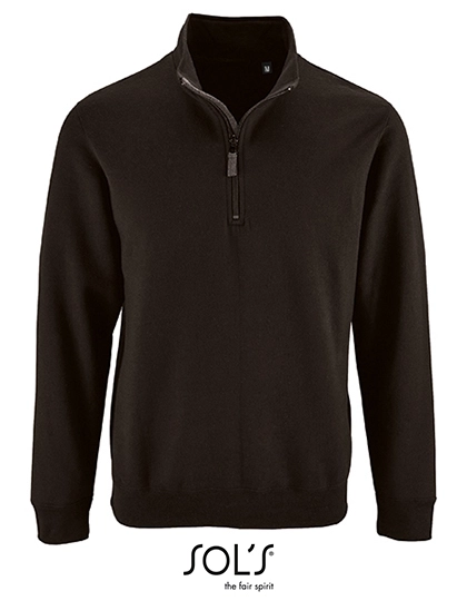 Men´s Zip High Collar Sweatshirt Stan zum Besticken und Bedrucken in der Farbe Black mit Ihren Logo, Schriftzug oder Motiv.