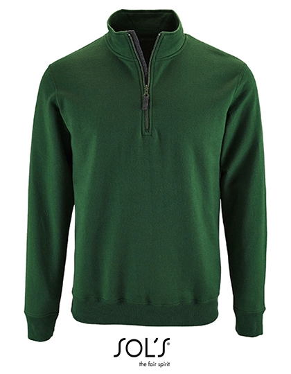 Men´s Zip High Collar Sweatshirt Stan zum Besticken und Bedrucken in der Farbe Bottle Green mit Ihren Logo, Schriftzug oder Motiv.