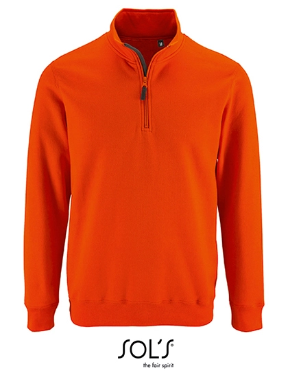 Men´s Zip High Collar Sweatshirt Stan zum Besticken und Bedrucken in der Farbe Orange mit Ihren Logo, Schriftzug oder Motiv.