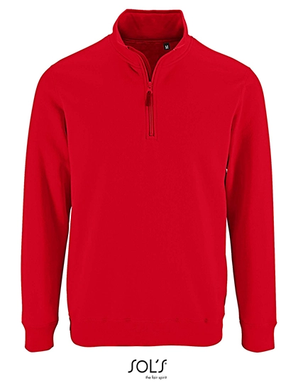 Men´s Zip High Collar Sweatshirt Stan zum Besticken und Bedrucken in der Farbe Red mit Ihren Logo, Schriftzug oder Motiv.