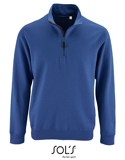 Men´s Zip High Collar Sweatshirt Stan zum Besticken und Bedrucken in der Farbe Royal Blue mit Ihren Logo, Schriftzug oder Motiv.
