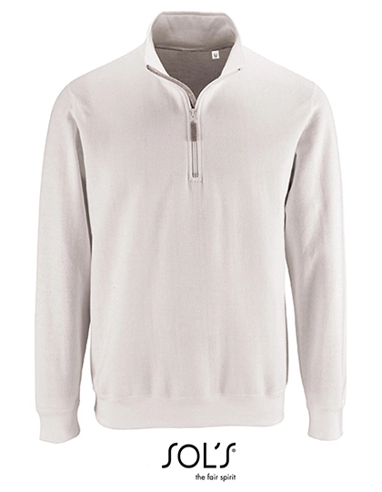 Men´s Zip High Collar Sweatshirt Stan zum Besticken und Bedrucken in der Farbe White mit Ihren Logo, Schriftzug oder Motiv.