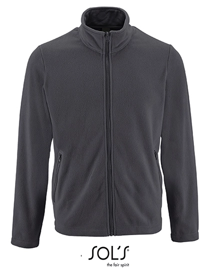 Men´s Plain Fleece Jacket Norman zum Besticken und Bedrucken in der Farbe Charcoal Grey (Solid) mit Ihren Logo, Schriftzug oder Motiv.