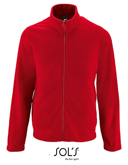 Men´s Plain Fleece Jacket Norman zum Besticken und Bedrucken in der Farbe Red mit Ihren Logo, Schriftzug oder Motiv.
